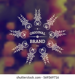 Vintage Frame for Luxury Logos, Restaurant, Hotel, Boutique or Business Identity. Royalty, Heraldic Design with Flourishes Elegant Elements. Vector Illustration Template.