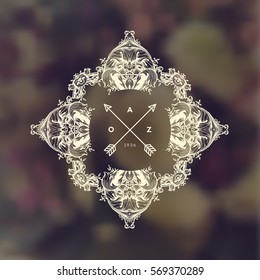 Vintage Frame for Luxury Logos, Restaurant, Hotel, Boutique or Business Identity. Royalty, Heraldic Design with Flourishes Elegant Elements. Vector Illustration Template.