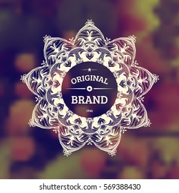 Quadro Vintage para Logos de Luxo, Restaurante, Hotel, Boutique ou Identidade Comercial. Realeza, Design Heráldico com Flourishes Elementos Elegantes. Modelo de ilustração vetorial.