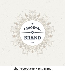 Vintage Frame for Luxury Logos, Restaurant, Hotel, Boutique or Business Identity. Royalty, Heraldic Design with Flourishes Elegant Elements. Vector Illustration Template.