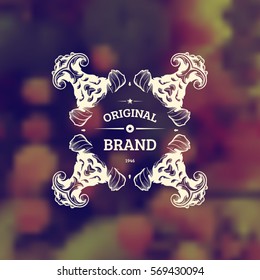 Vintage Frame for Luxury Logos, Restaurant, Hotel, Boutique or Business Identity. Royalty, Heraldic Design with Flourishes Elegant Elements. Vector Illustration Template.