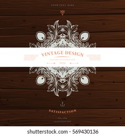 Vintage Frame for Luxury Logos, Restaurant, Hotel, Boutique or Business Identity. Royalty, Heraldic Design with Flourishes Elegant Elements. Vector Illustration Template.