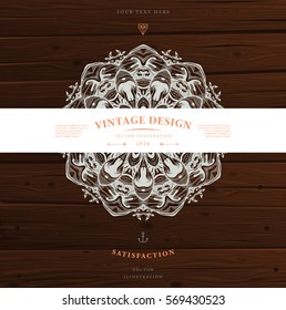 Vintage Frame for Luxury Logos, Restaurant, Hotel, Boutique or Business Identity. Royalty, Heraldic Design with Flourishes Elegant Elements. Vector Illustration Template.