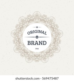 Vintage Frame for Luxury Logos, Restaurant, Hotel, Boutique or Business Identity. Royalty, Heraldic Design with Flourishes Elegant Elements. Vector Illustration Template.