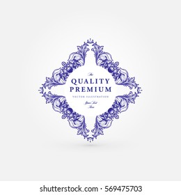 Vintage Frame for Luxury Logos, Restaurant, Hotel, Boutique or Business Identity. Royalty, Heraldic Design with Flourishes Elegant Elements. Vector Illustration Template.