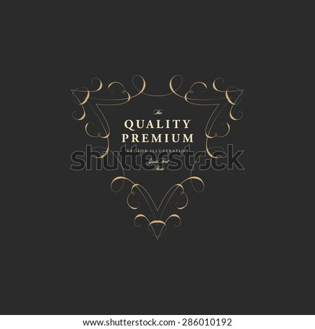 Vintage Frame for Luxury Logos, Restaurant, Hotel, Boutique or Business Identity. Royalty, Heraldic Design with Flourishes Elegant Design Elements. Vector Illustration Template