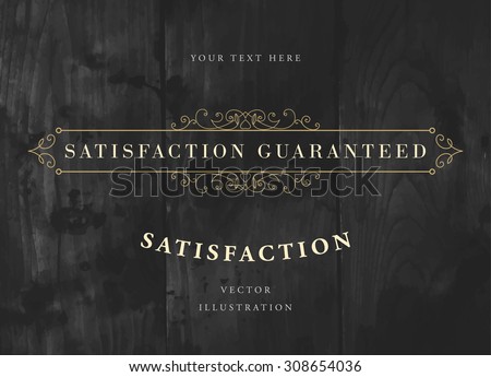 Vintage Frame for Luxury Logos, Restaurant, Hotel, Boutique or Business Identity. Royalty, Heraldic Design with Flourishes Elegant Design Elements. Vector Illustration Template Wood Texture Background