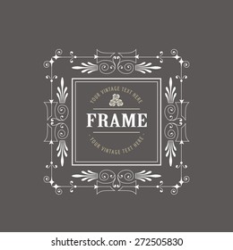 Vintage Frame - for Monogram or Calligraphic Design - in vector