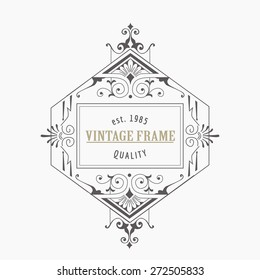 Vintage Frame - for Monogram or Calligraphic Design - in vector