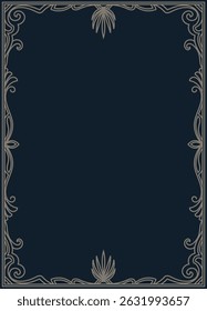 Vintage frame, navy blue background, classic vintage corner decoration