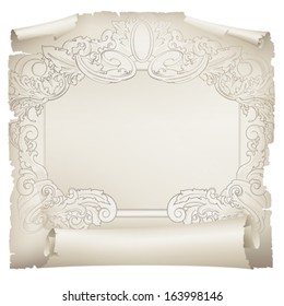 vintage frame as old paper banner