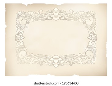 vintage frame old paper,vector drawing