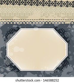 Vintage frame on blot background