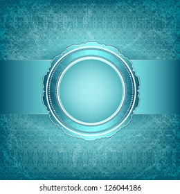 Vintage frame on a blue background