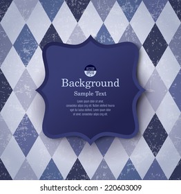 Vintage frame on blue background. Can be used in cover design, book design, website background, CD cover, advertising. 