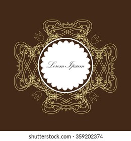 Vintage frame on a brown background