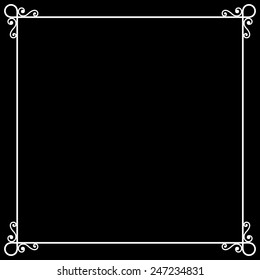 Vintage Frame On Chalkboard Retro Background For Silent Film. Vector Illustration