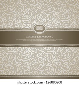 vintage frame on damask background
