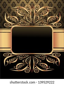 vintage frame on damask background