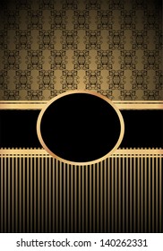 vintage frame on damask background