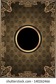 vintage frame on damask background