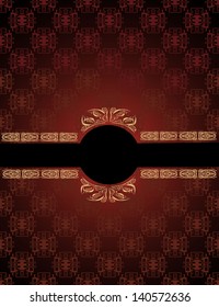 vintage frame on damask background