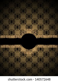 vintage frame on damask background