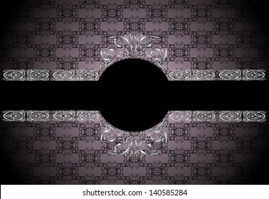 vintage frame on damask background