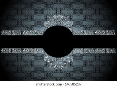 vintage frame on damask background