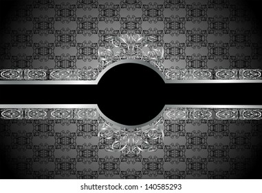 vintage frame on damask background