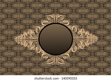 vintage frame on damask background