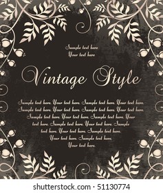 vintage frame on dark backdrop