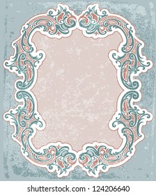 Vintage frame on grunge background. Vector, easy for edit.
