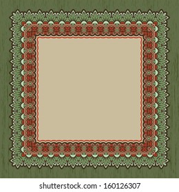 Vintage frame on grunge background. Vector, easy for edit. 
