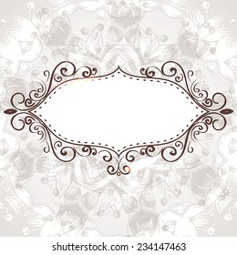 Vintage frame on a light background