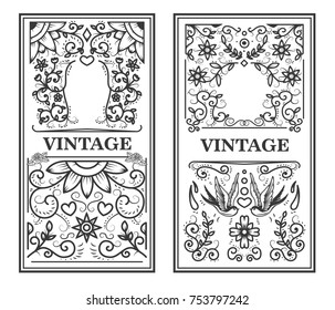 Vintage frame on light background. Vector design element