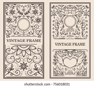 Vintage frame on light background. Vector design element