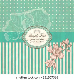 vintage frame on  retro background