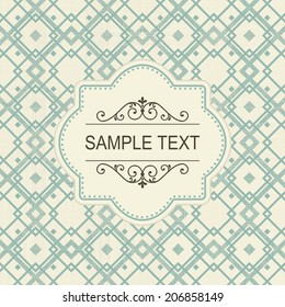 Vintage Frame on Retro Background Design