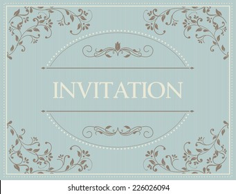 Vintage Frame on Retro Background Design in blue and brown