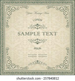 Vintage Frame on Retro Background Design