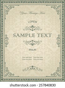 Vintage Frame on Retro Background Design