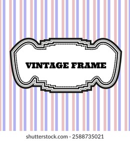 Vintage frame on retro background. Vector illustration
