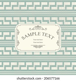 Vintage Frame on Retro Seamless Background Design