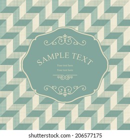 Vintage Frame on Retro Seamless Background Design
