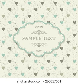 vintage frame on seamless background with hearts