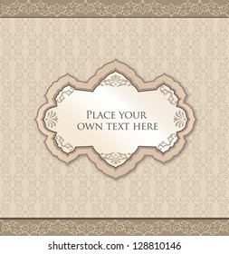Vintage frame on seamless floral background.