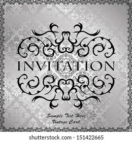 Vintage frame on a silver background. Seamless wallpaper. Original design 