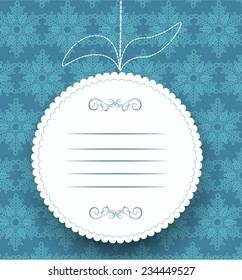 Vintage frame on winter background