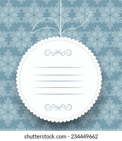 Vintage frame on winter background